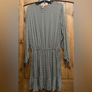 Mud Pie Polka Dot Long Sleeve Dress in Green and White